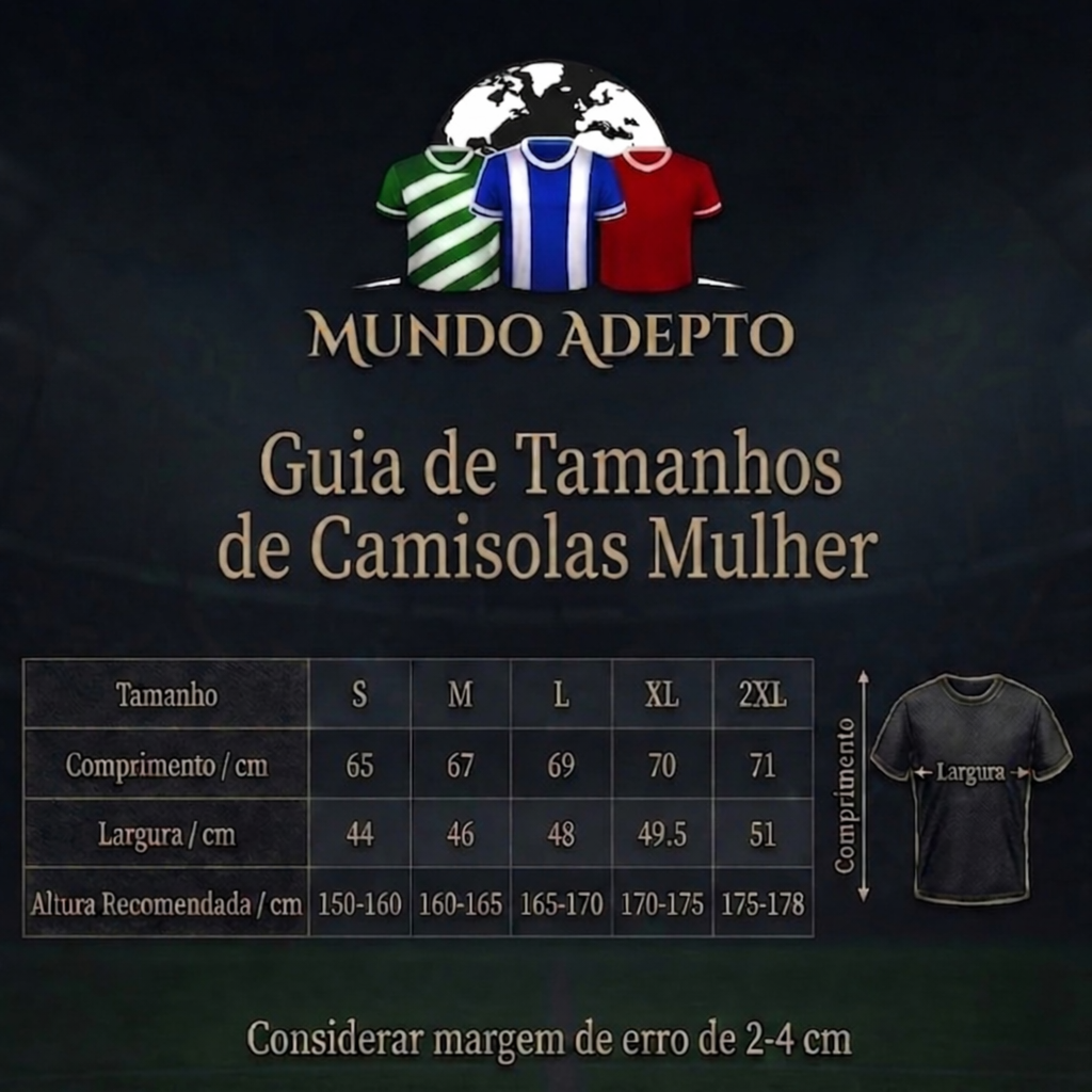 Guia de tamanhos mulher
